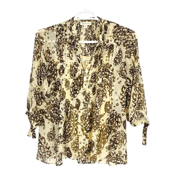 Coldwater‎ Creek Blouse Size Petite Small Geometric Print With Cami Top - Picture 1 of 8